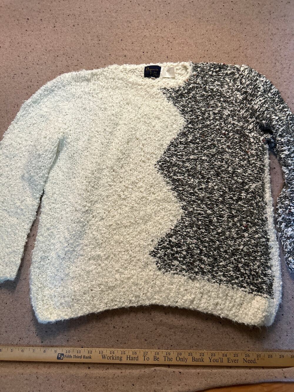 Bonnie Lee LeRoy VTG Boucle Abstract Sweater 44 3x 80s 90s